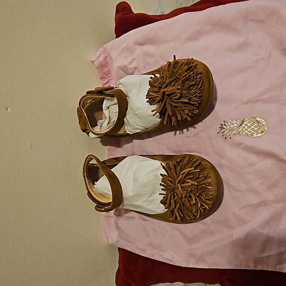 Aquazzura Mini Brown Seude Ballerina Flats (LIKE NEW)